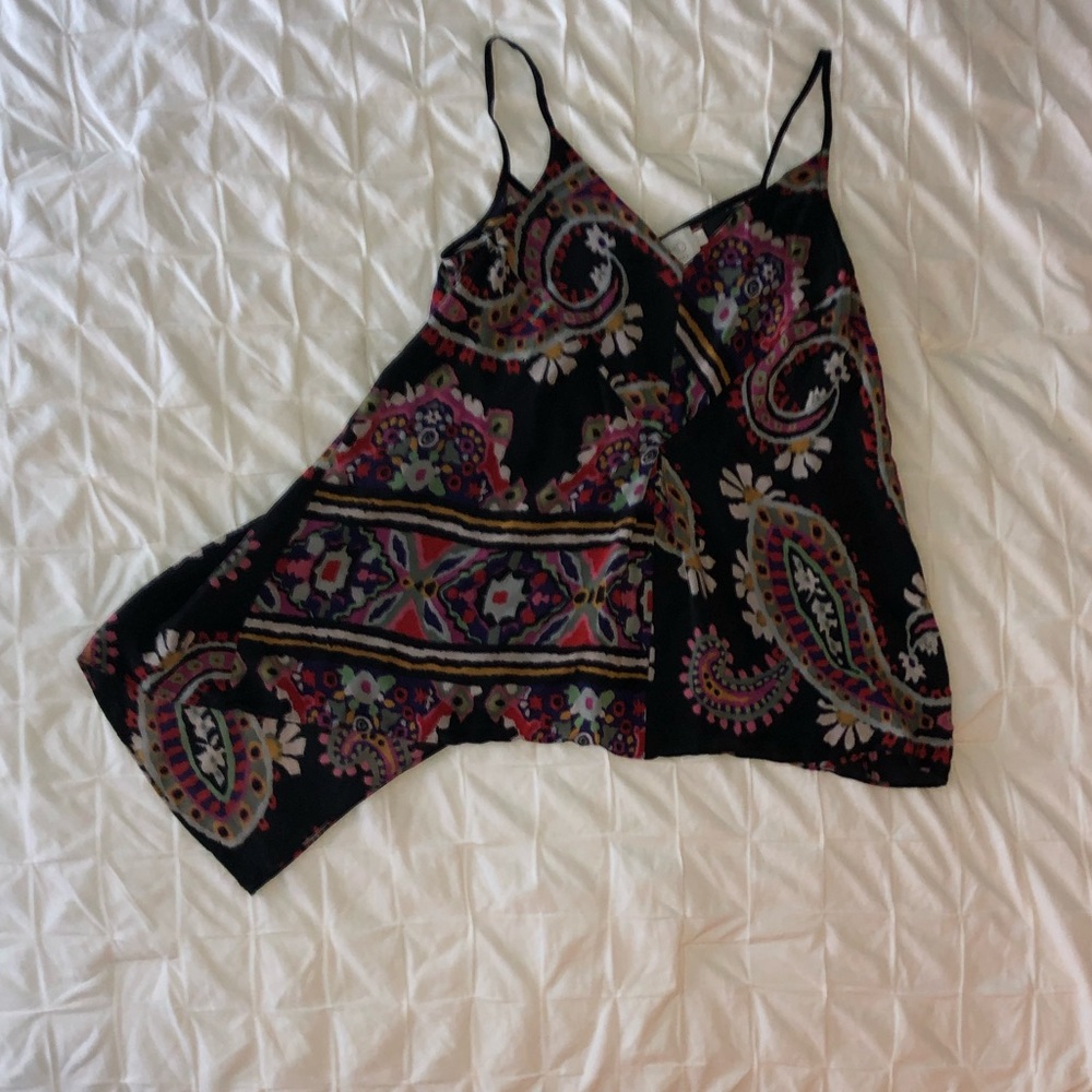 Anthropology asymmetrical paisley print blouse